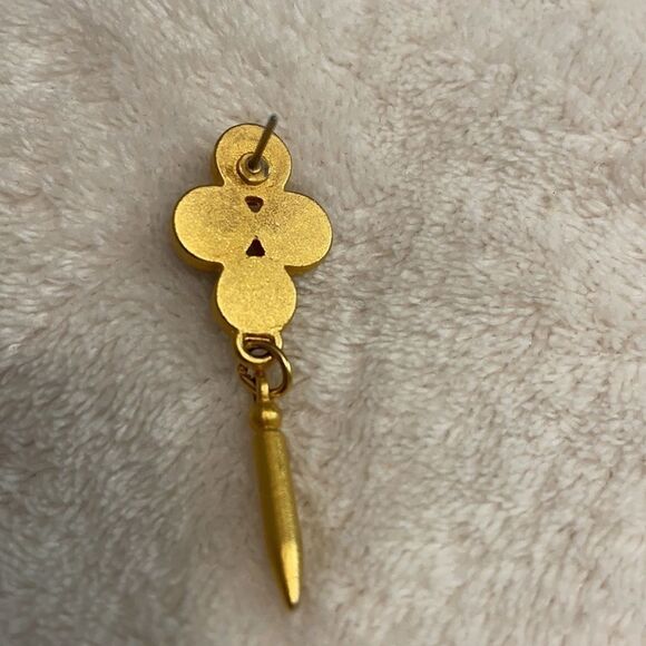 Vintage Y2K Gold Matte Dangling Pierced Earrings - Picture 8 of 13